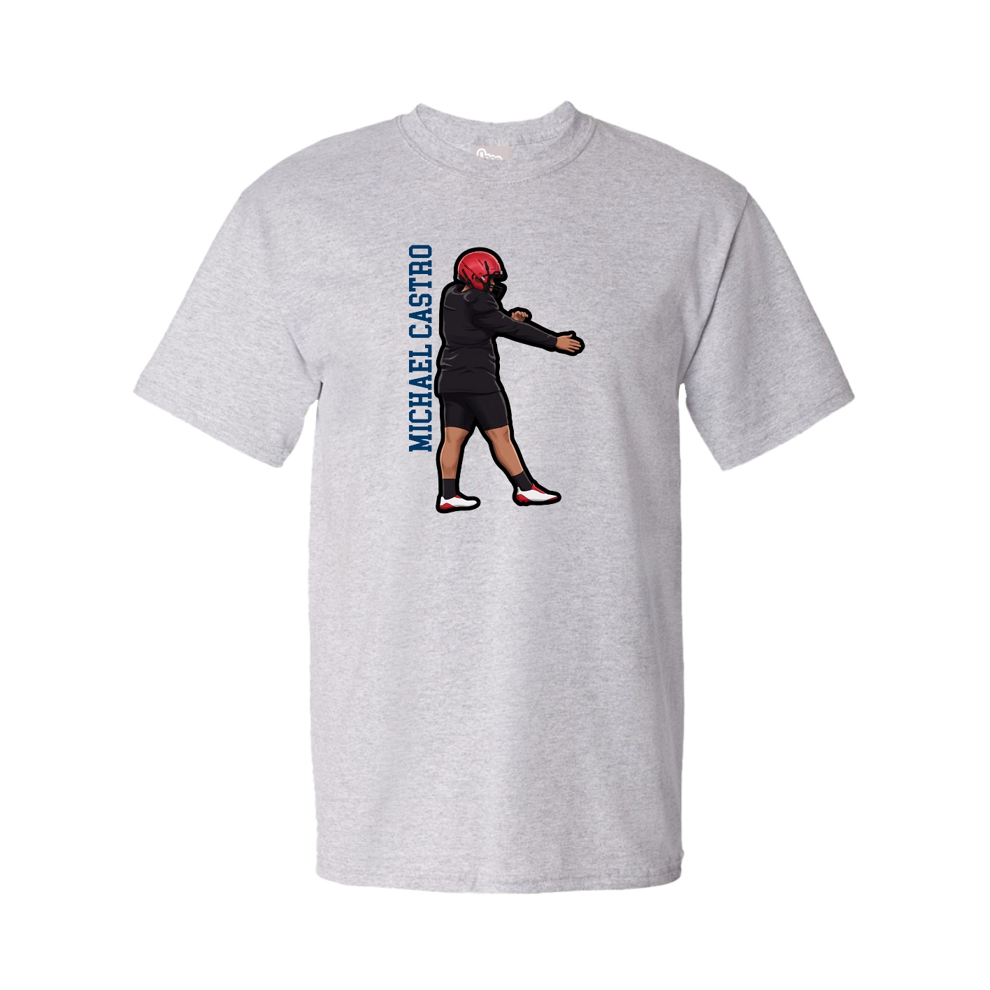 Tee — Name Vertical in Grey
