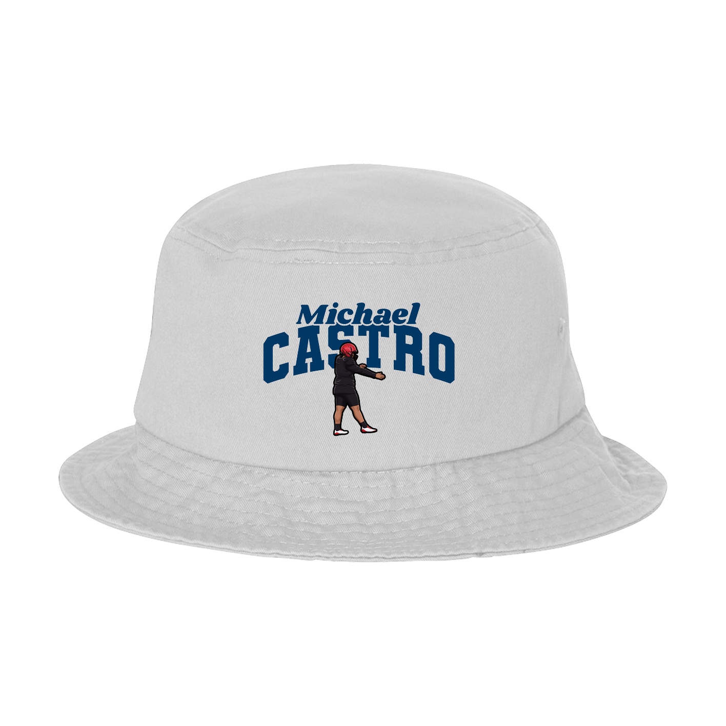 Bucket Cap — Signature Arch in White