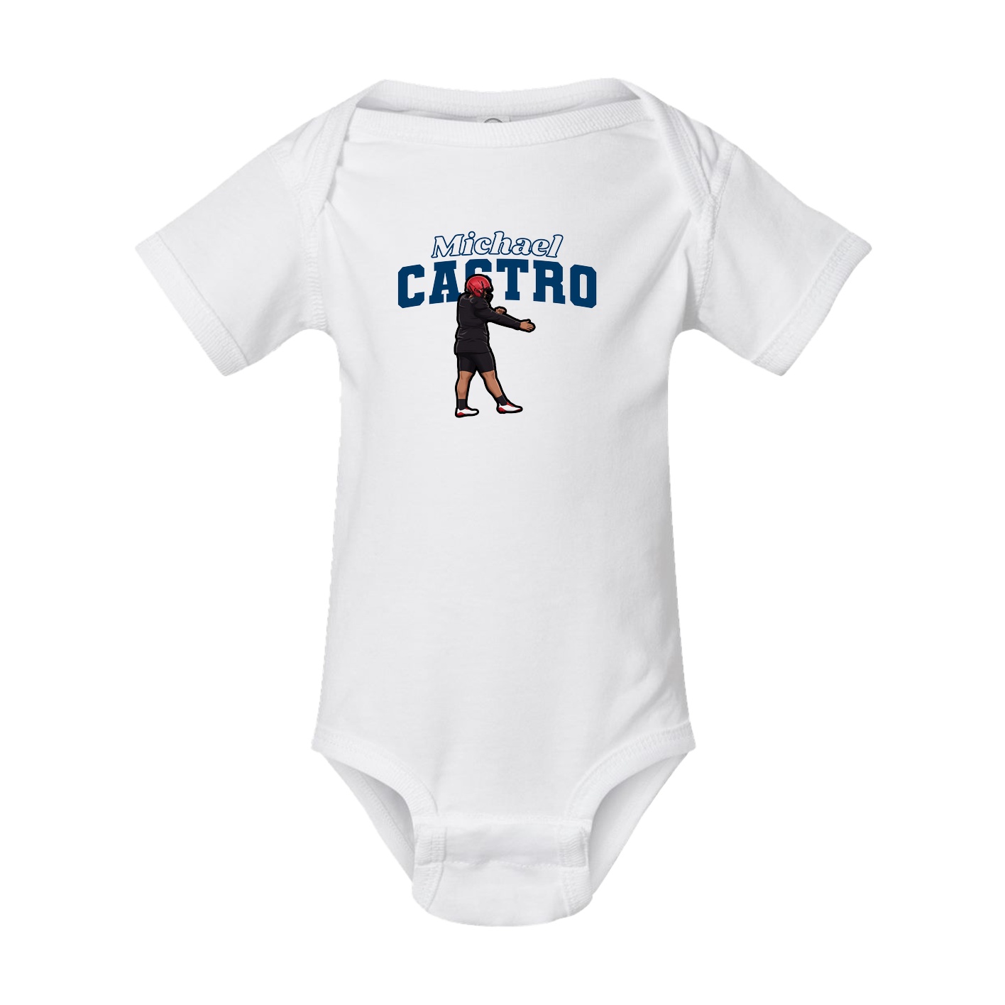 Baby Onesie — Name Arch in White