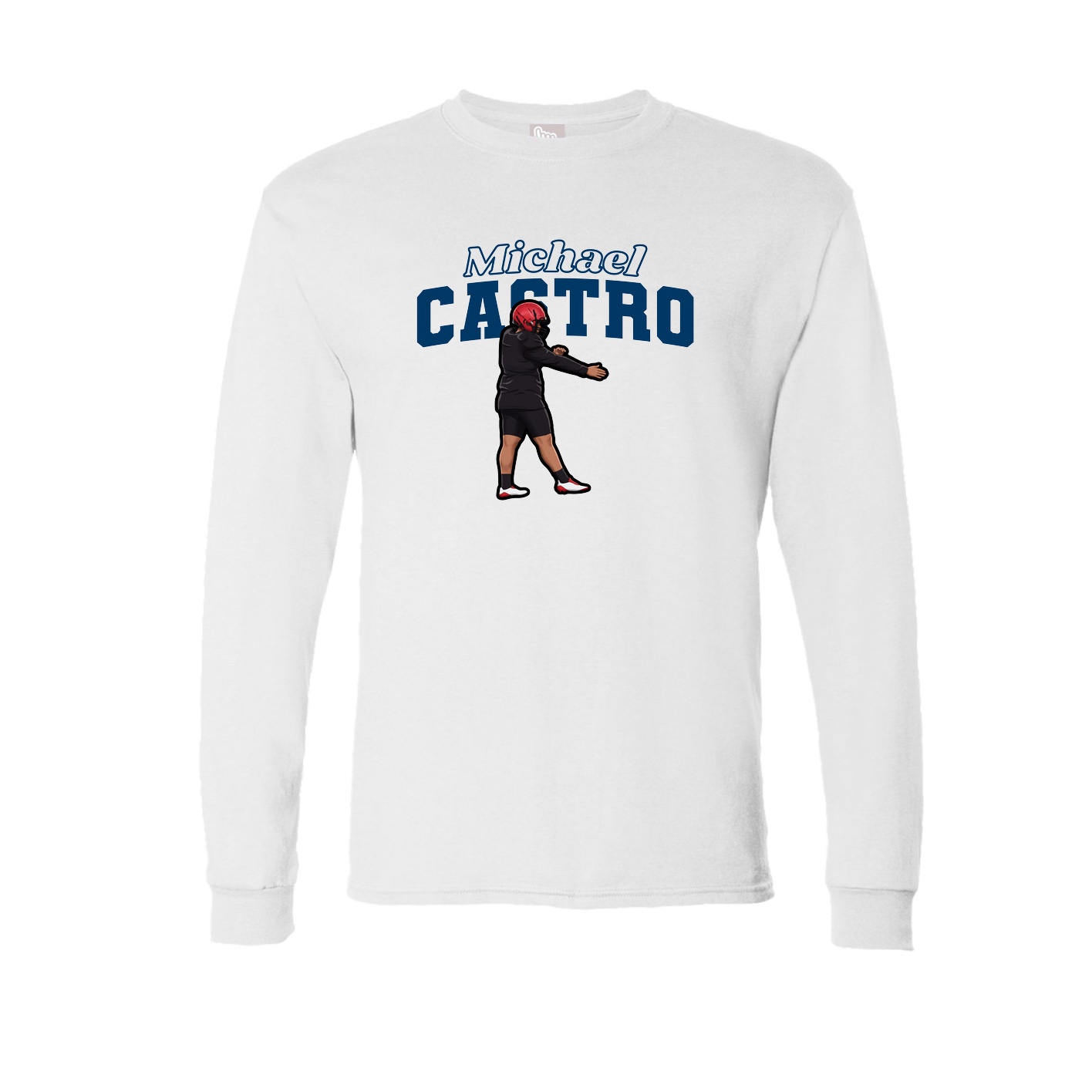 Long Sleeve Tee — Name Arch in White