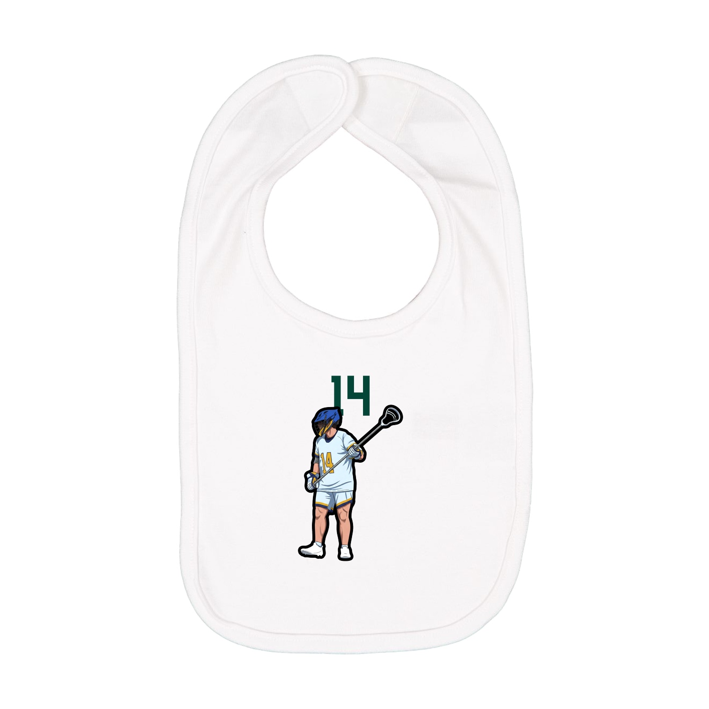 Infant Bib — Number Top in White