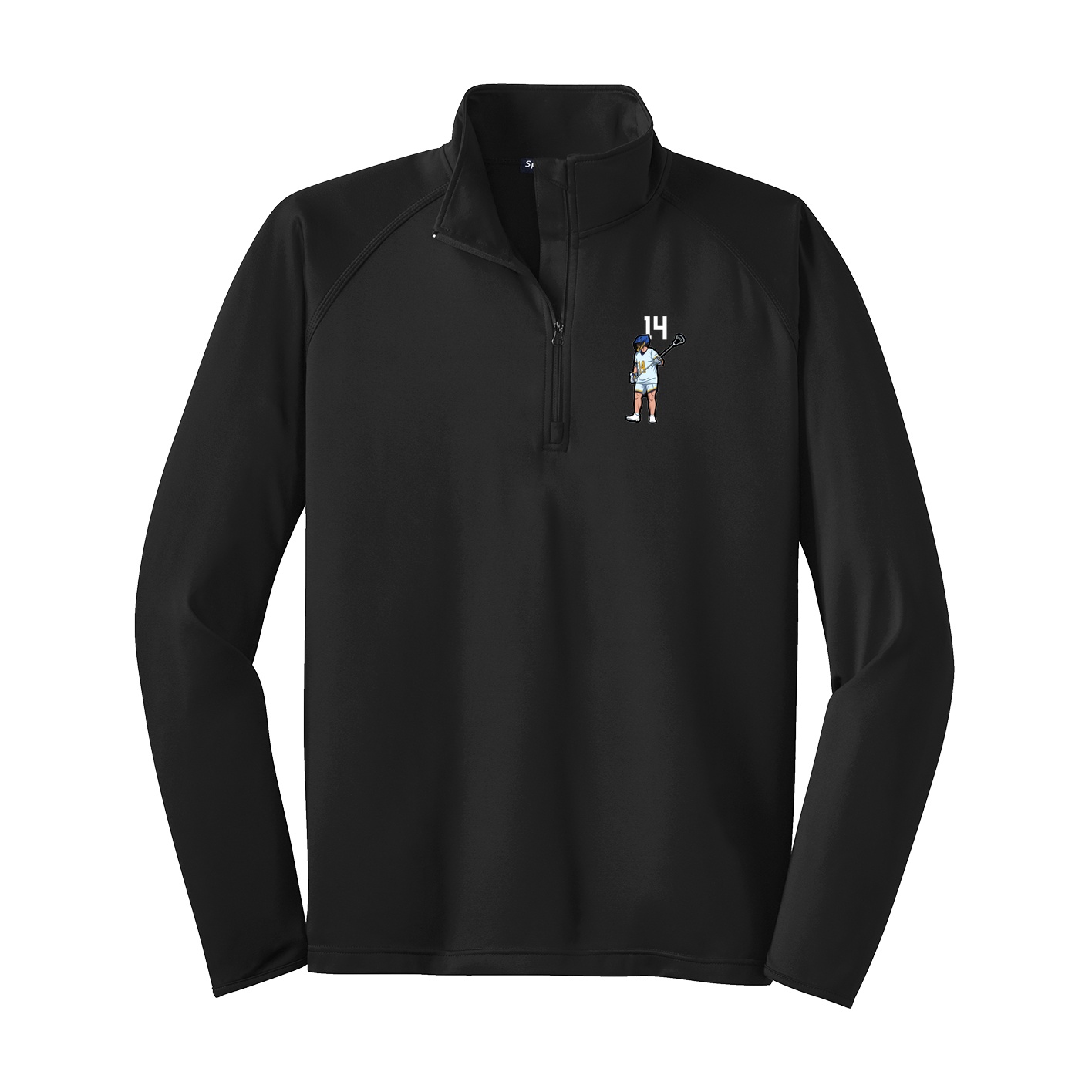 Q-Zip Pullover — Number Top in Black