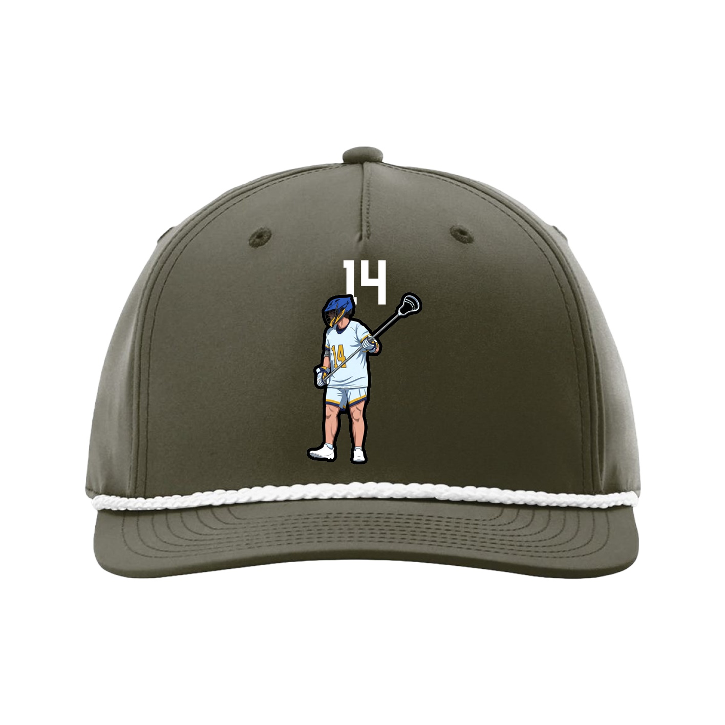Five-Panel Classic Rope Cap — Number Top in Green