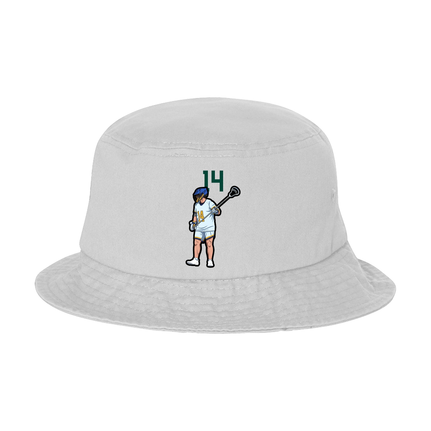 Bucket Cap — Number Top in White
