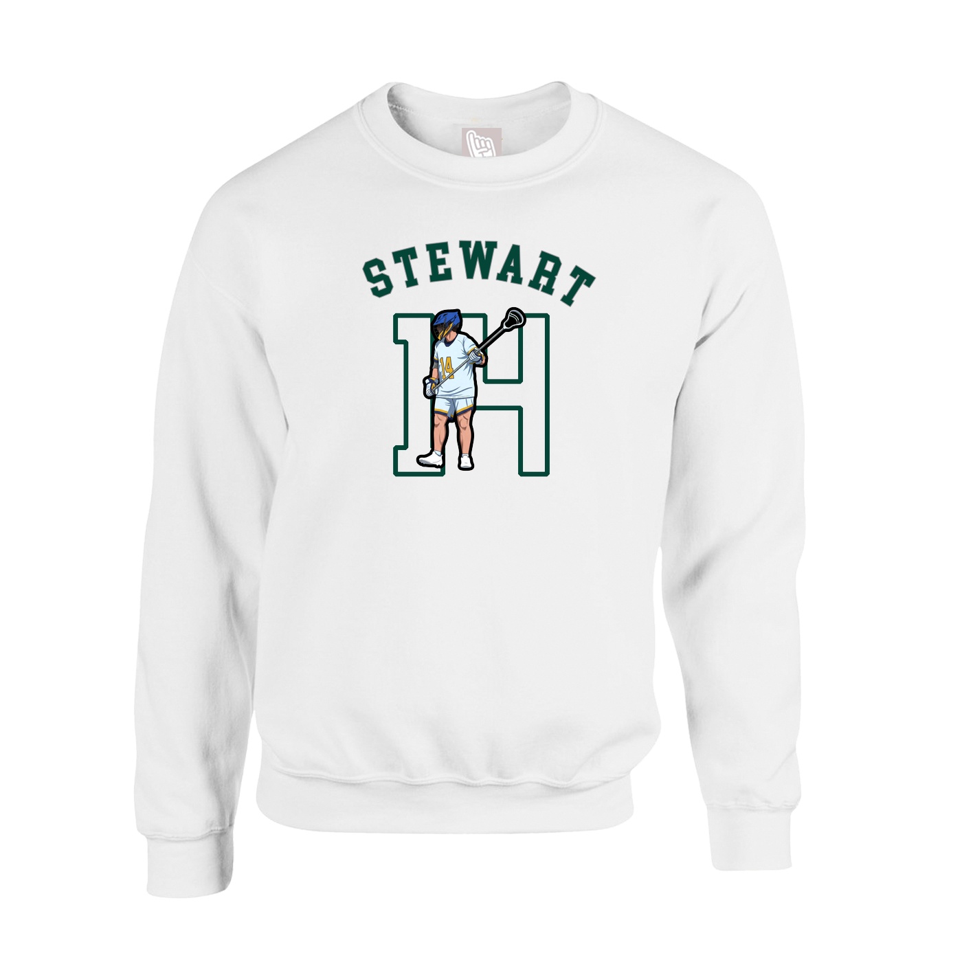 Fleece Crew — Shirsey Arch in White