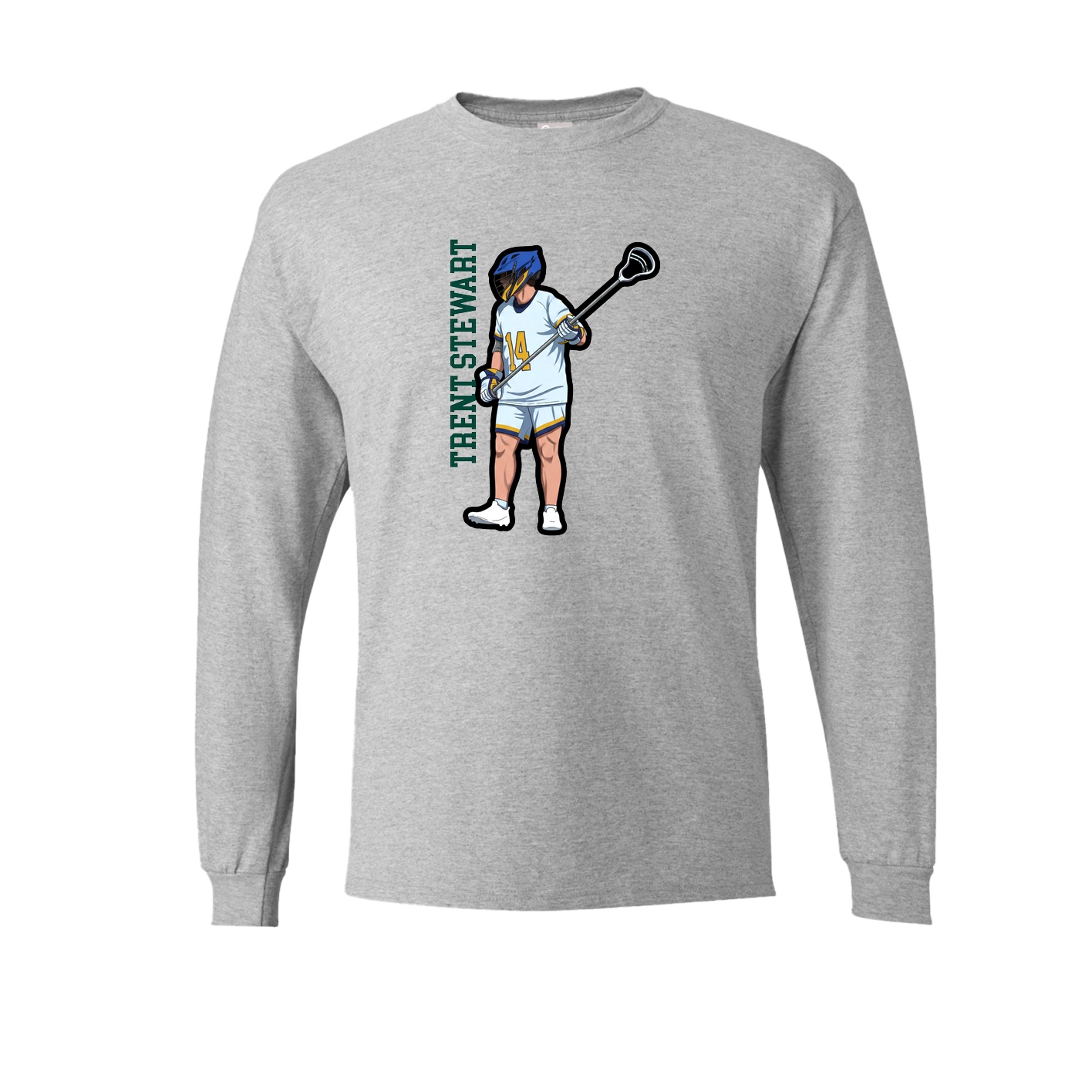 Long Sleeve Tee — Name Vertical in Grey