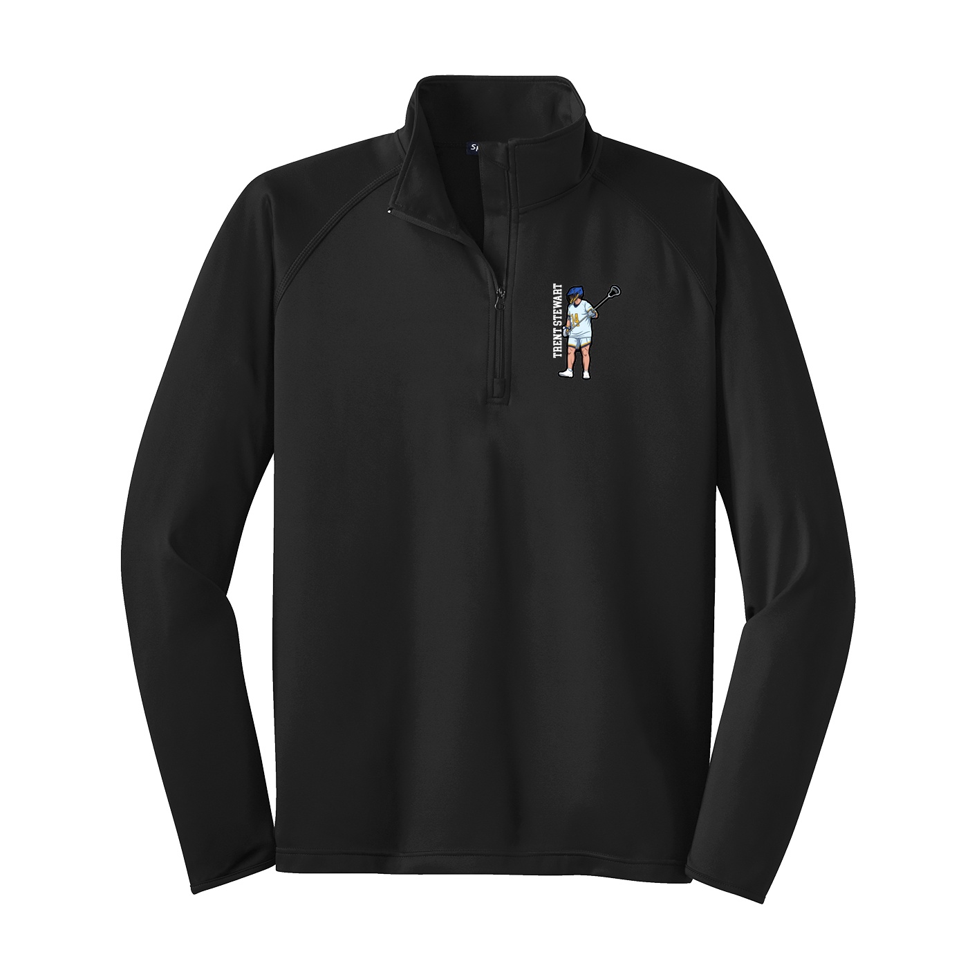 Q-Zip Pullover — Name Vertical in Black