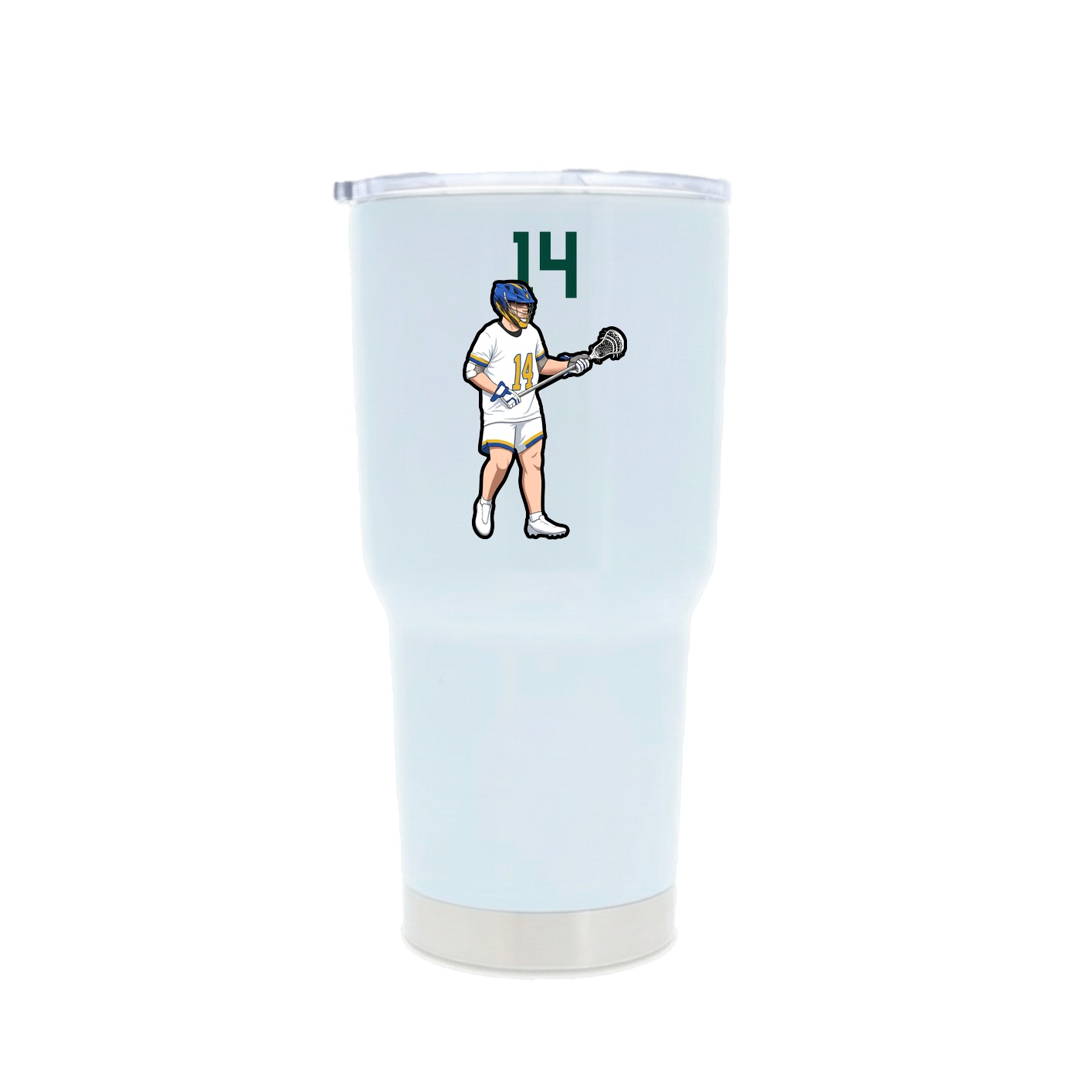 30oz Stainless Steel Tumbler — Number Top in White