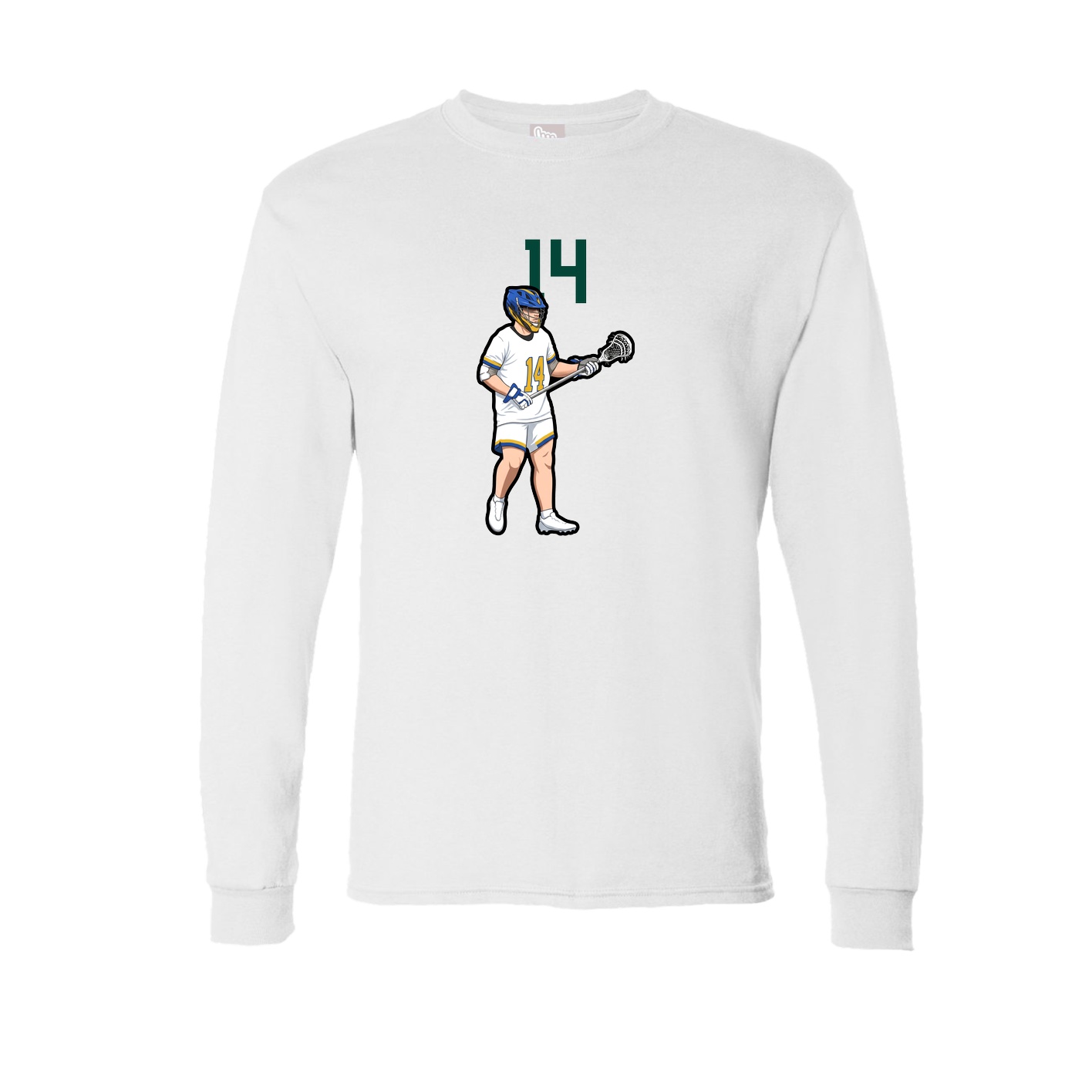 Long Sleeve Tee — Number Top in White