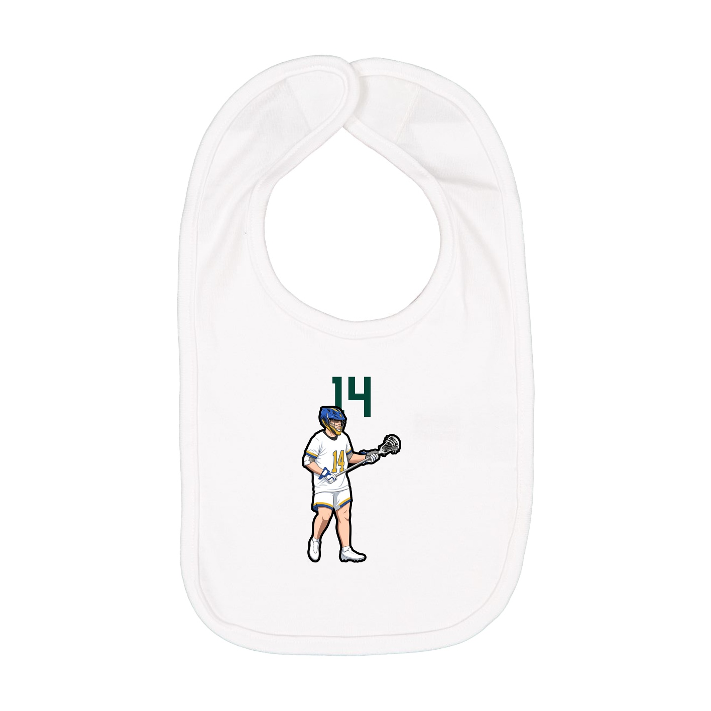Infant Bib — Number Top in White