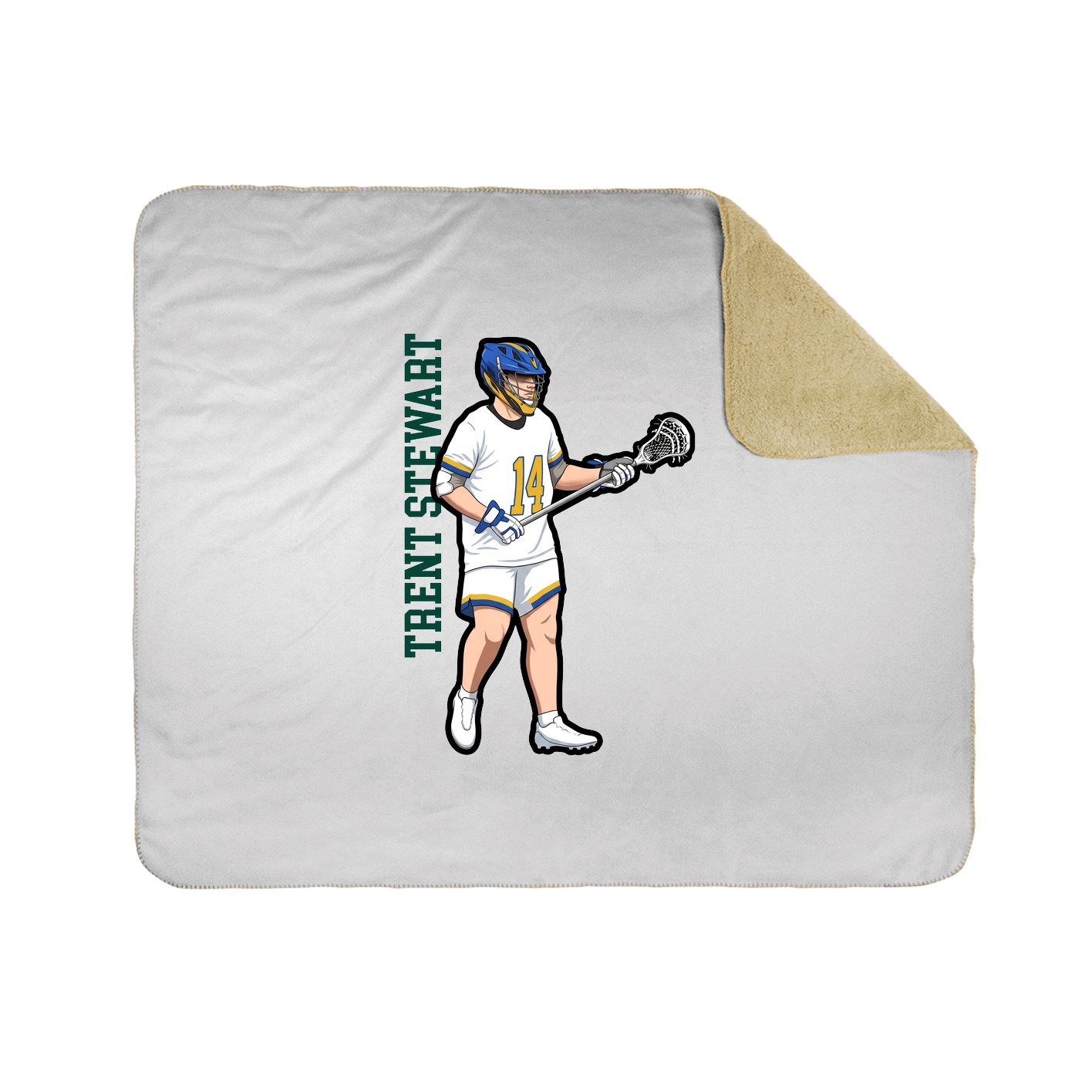 Throw Blanket — Name Vertical in White