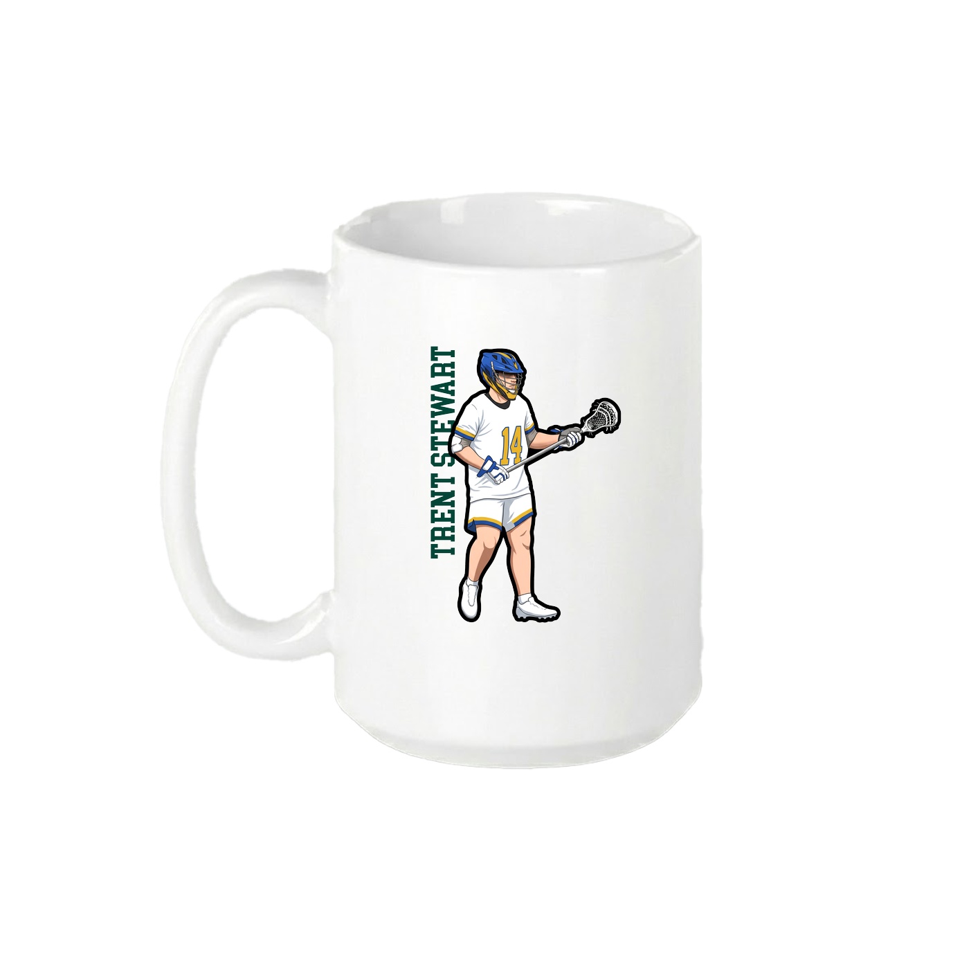 15oz Coffee Mug — Name Vertical in White