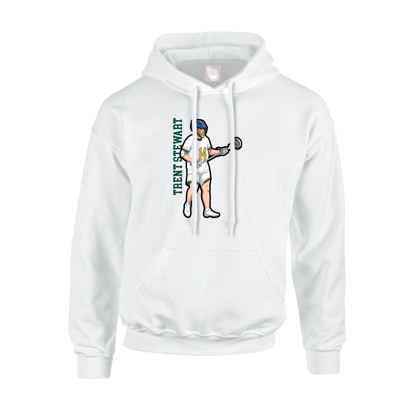 Hoodie — Name Vertical in White