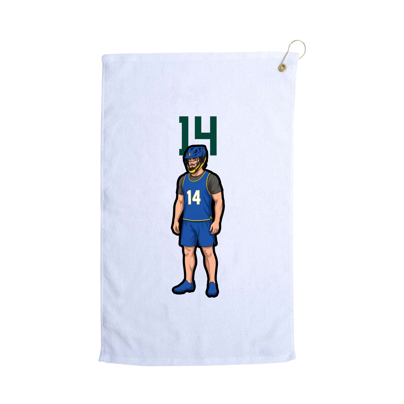 Golf Towel — Number Top in White
