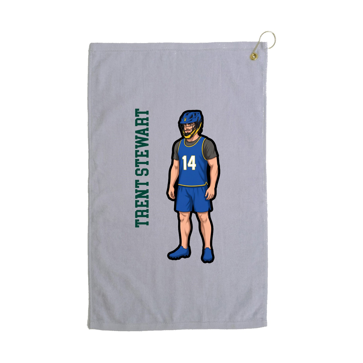 Golf Towel — Name Vertical in Grey