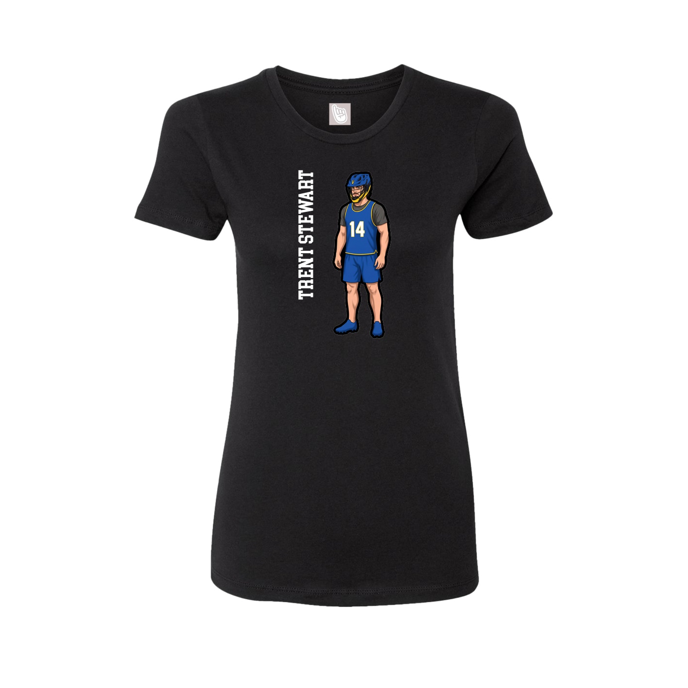 Fitted Women's Tee — Name Vertical in Black