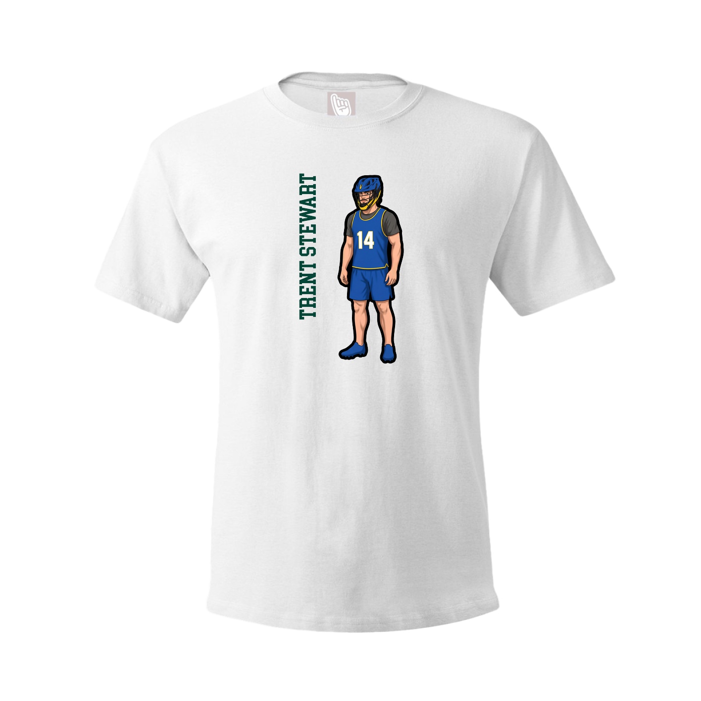 Youth Tee — Name Vertical in White