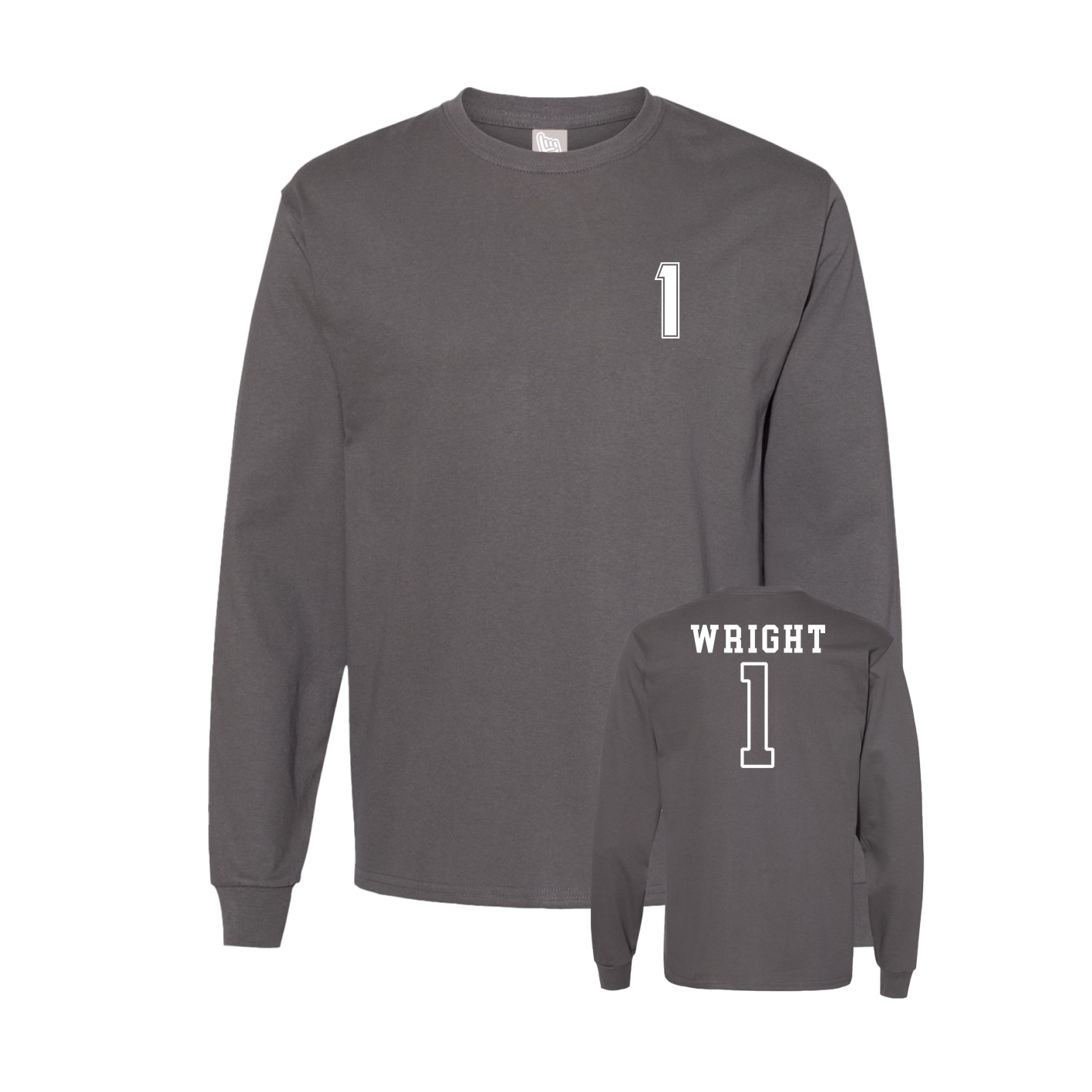 Long Sleeve Tee — Chest Back in Grey