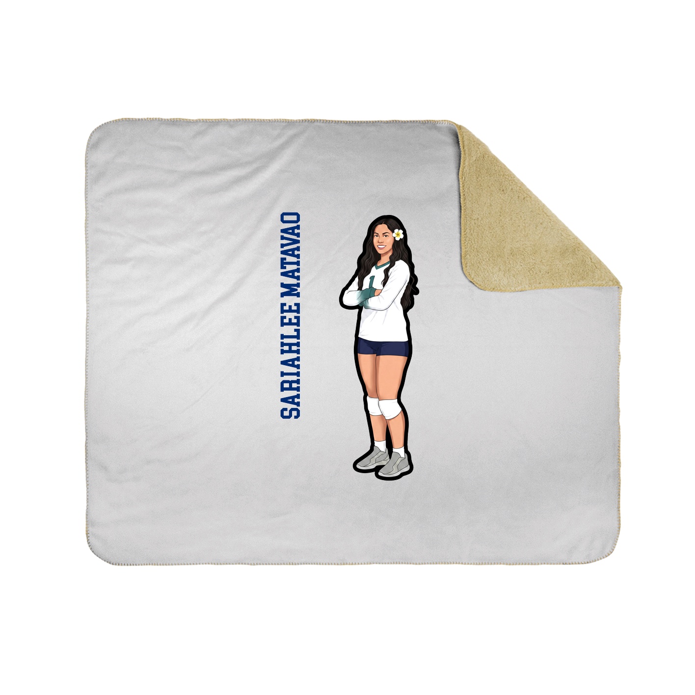 Throw Blanket — Name Vertical in White