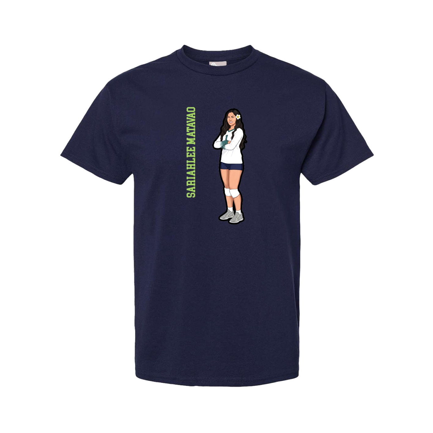 Youth Tee — Name Vertical in Navy