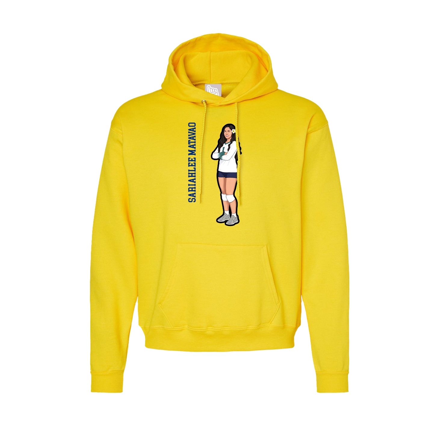 Hoodie — Name Vertical in Yellow