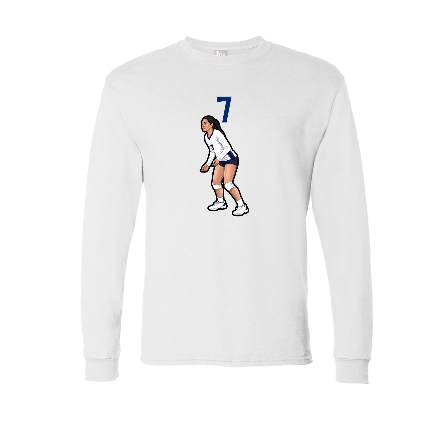 Long Sleeve Tee — Number Top in White