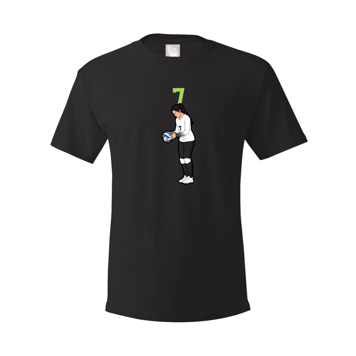 Youth Tee — Number Top in Black