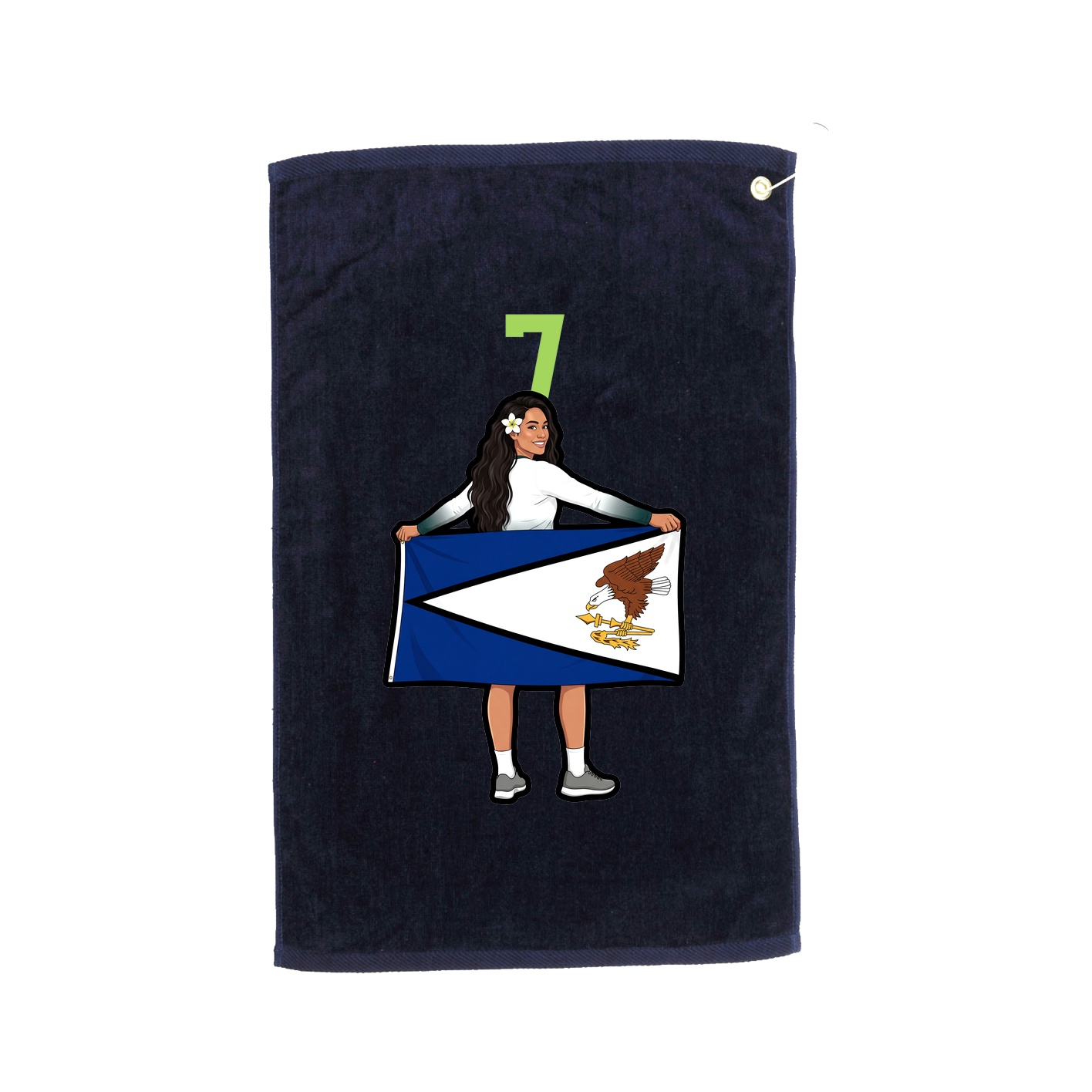 Golf Towel — Number Top in Navy