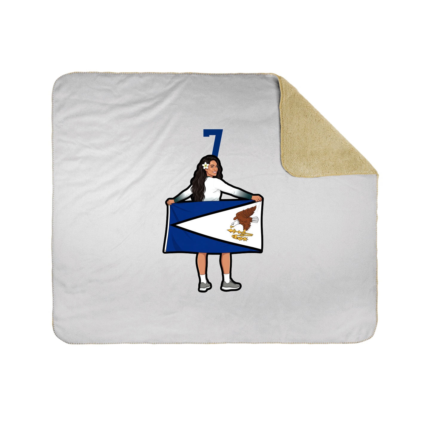 Throw Blanket — Number Top in White