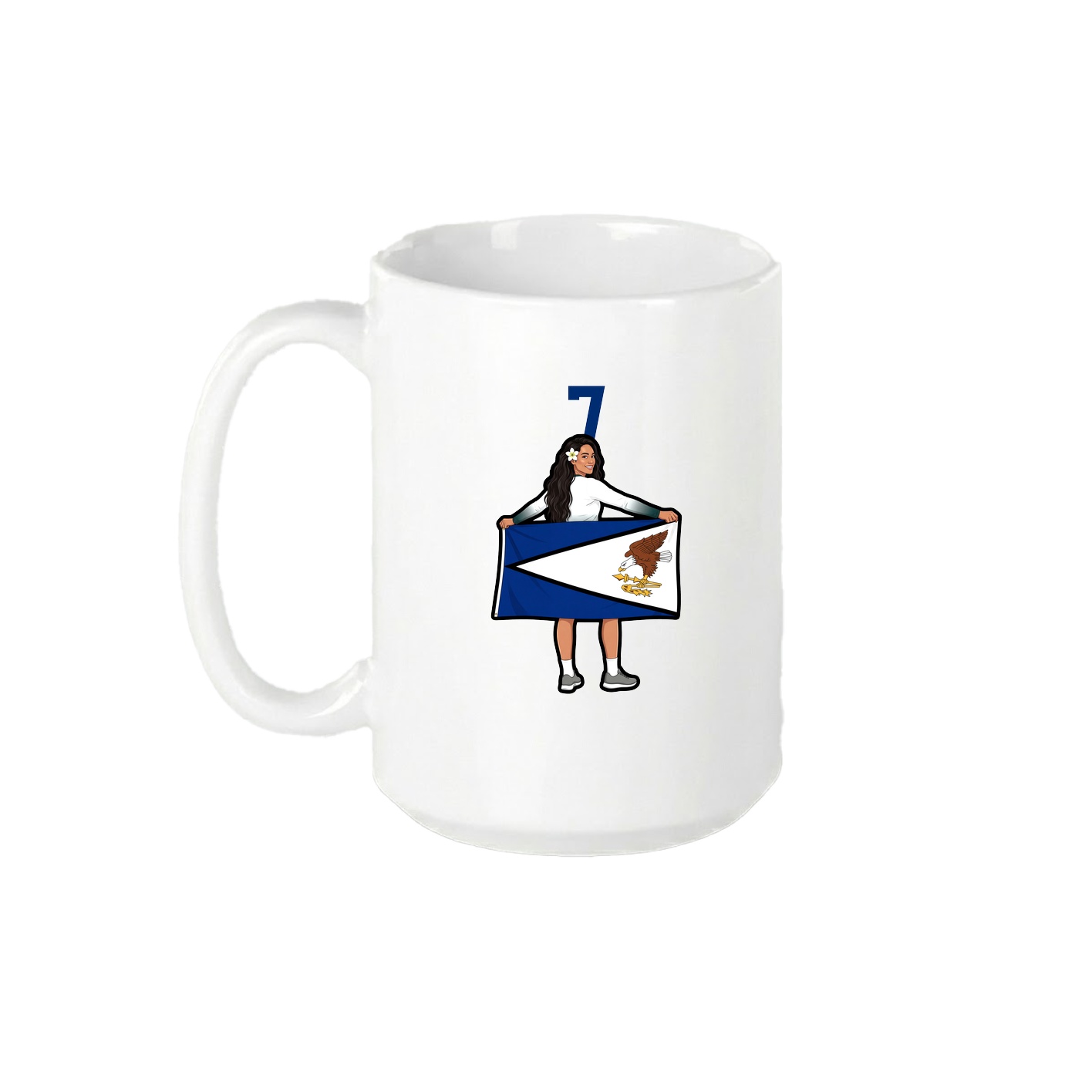 15oz Coffee Mug — Number Top in White