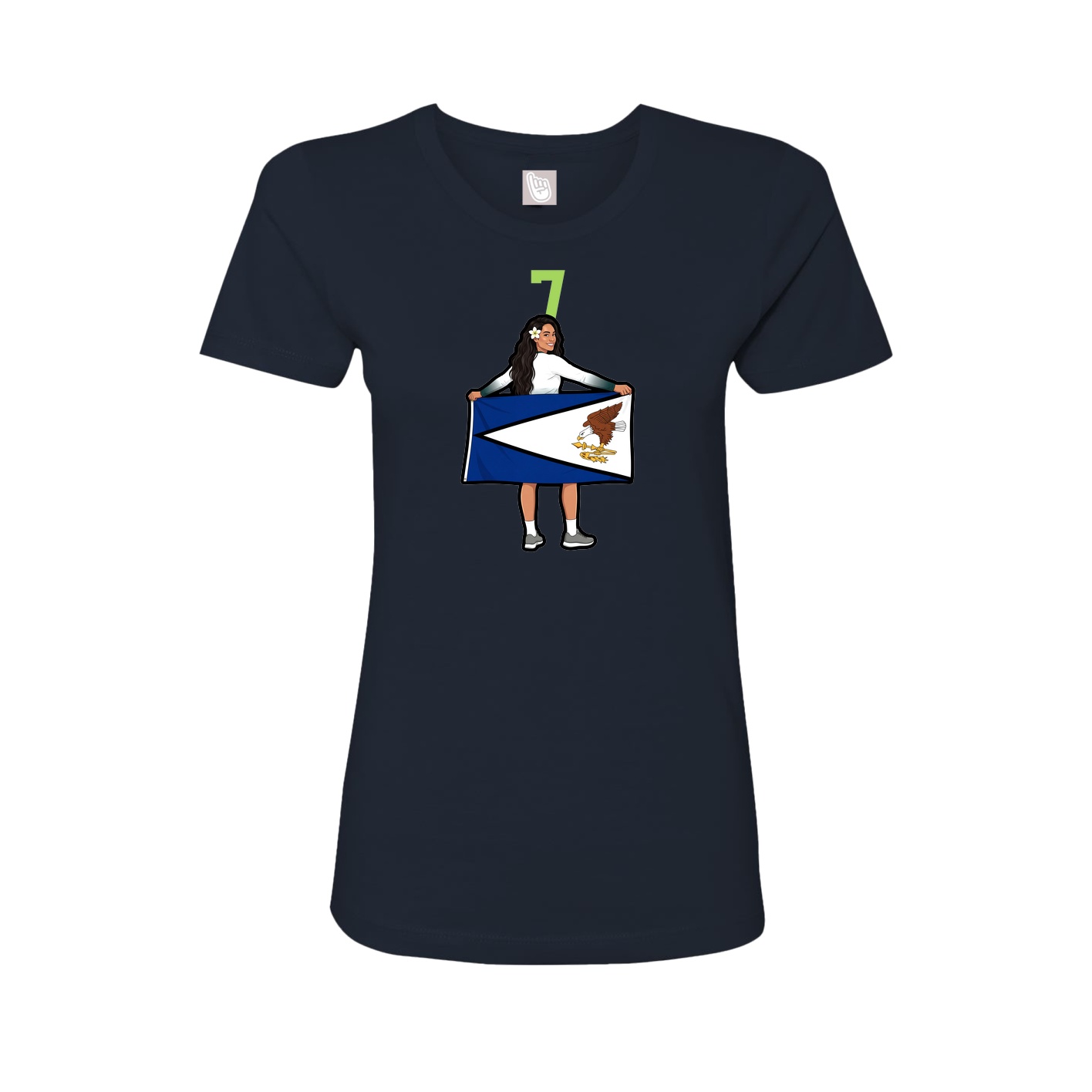 Womens Tee — Number Top in Navy