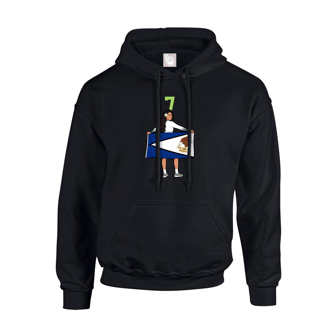 Youth Hoodie — Number Top in Black