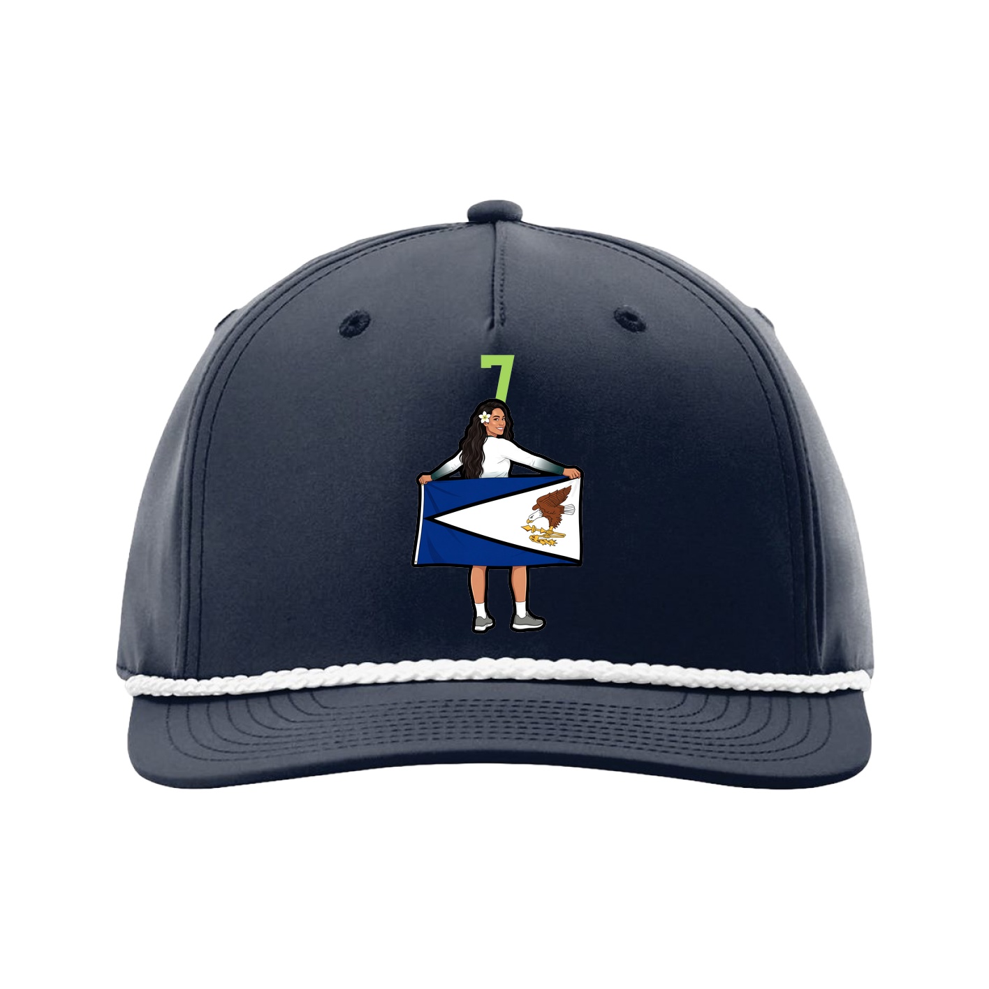 Five-Panel Classic Rope Cap — Number Top in Navy