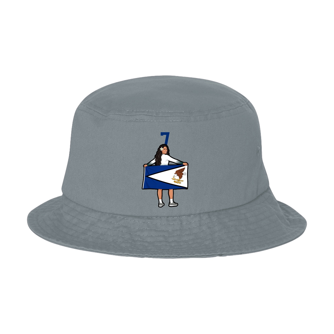Bucket Cap — Number Top in Grey