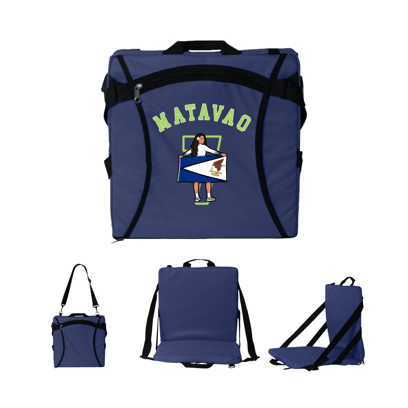 Folding Stadium Seat — Shirsey Arch in Navy
