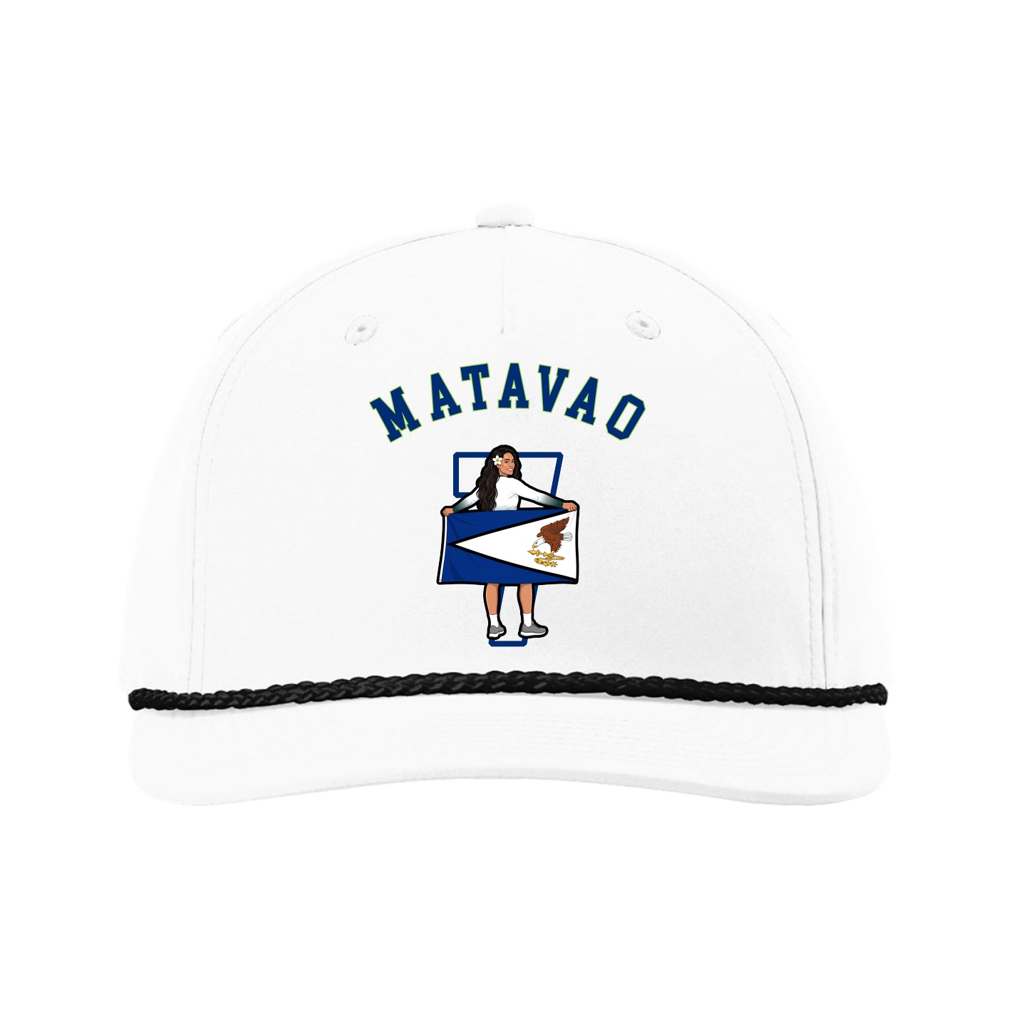 Five-Panel Classic Rope Cap — Shirsey Arch in White