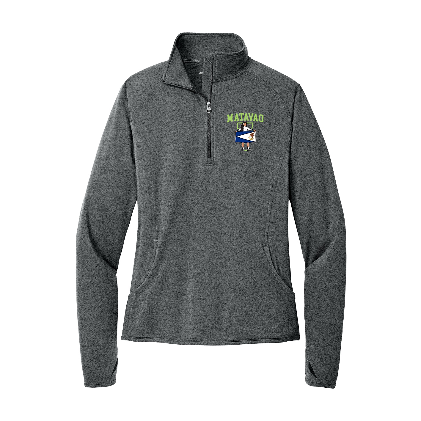 Women's Q-Zip Pullover — Shirsey in Grey