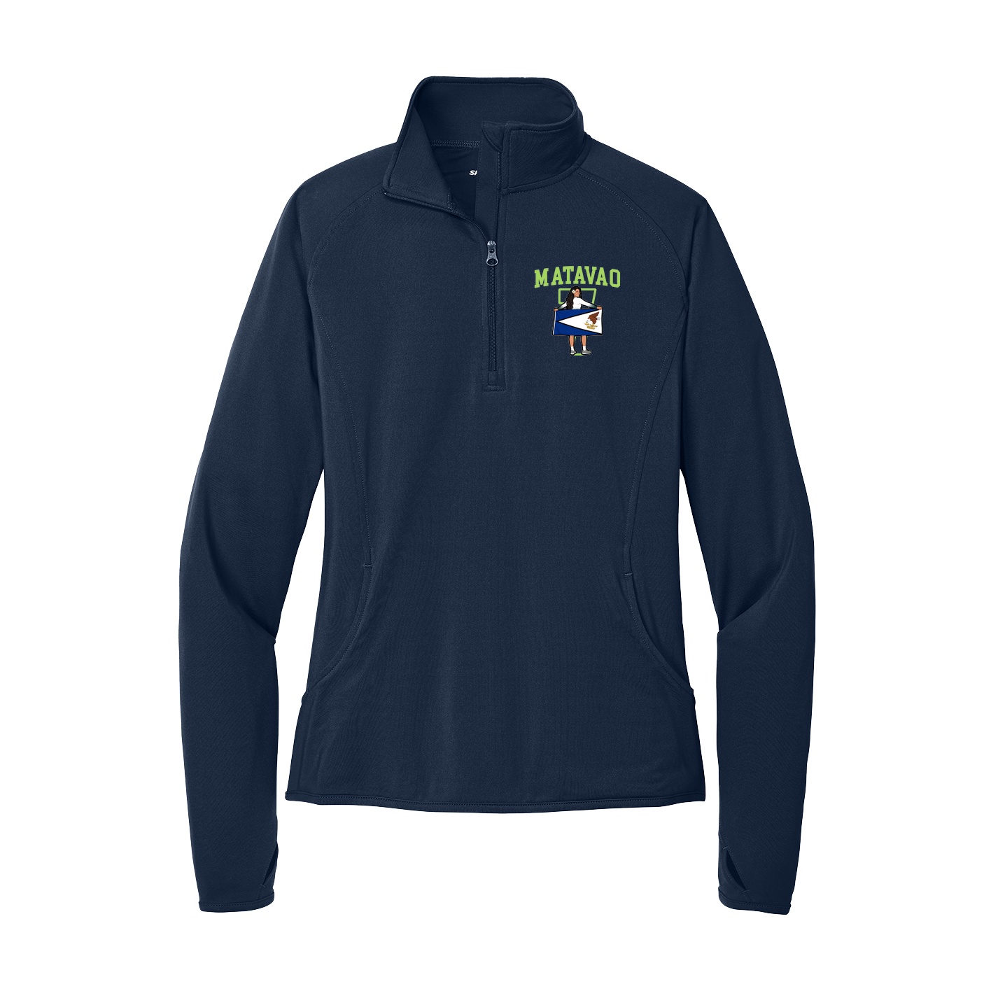 Women's Q-Zip Pullover — Shirsey in Navy