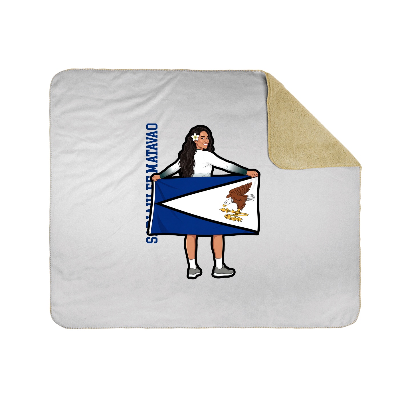 Throw Blanket — Name Vertical in White