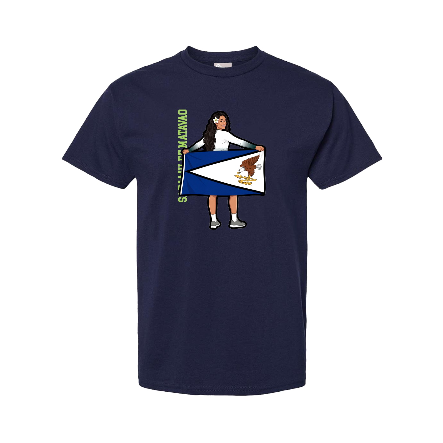 Tee — Name Vertical in Navy
