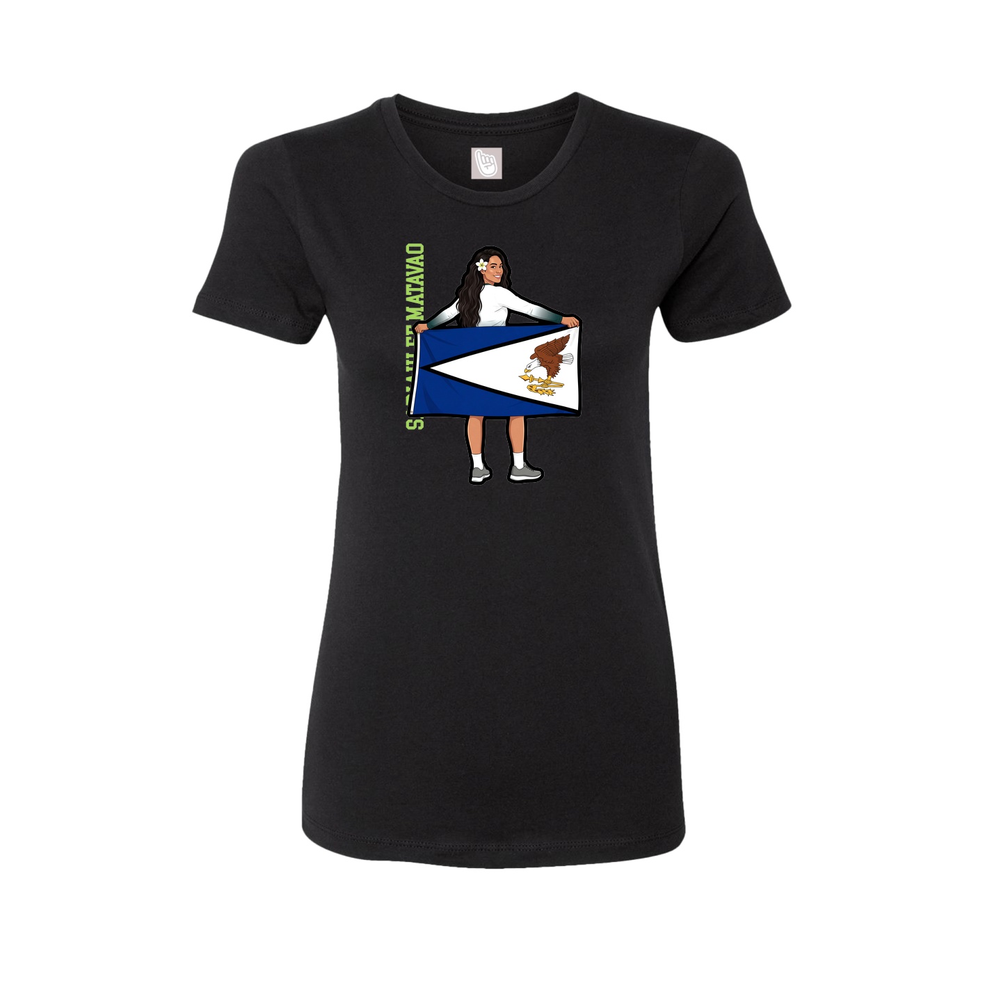 Womens Tee — Name Vertical in Black