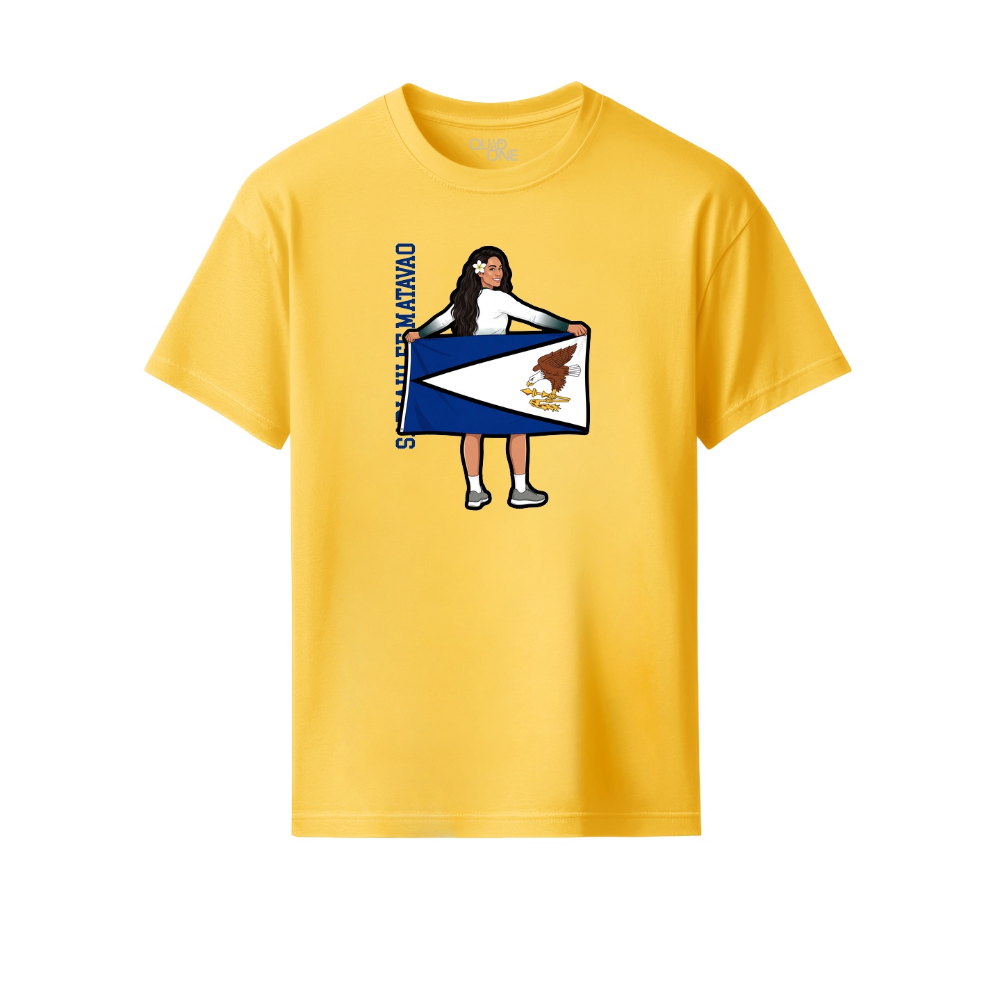 Youth Tee — Name Vertical in Yellow