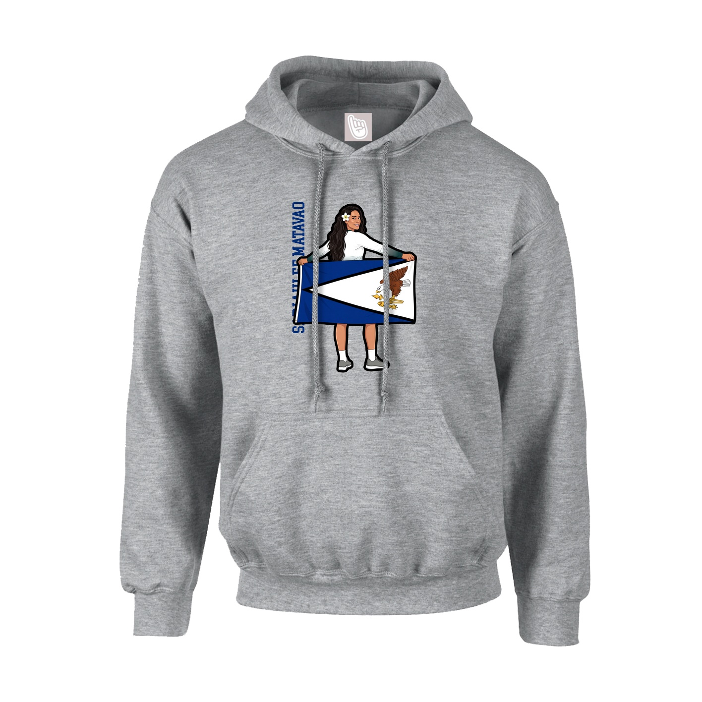 Hoodie — Name Vertical in Grey