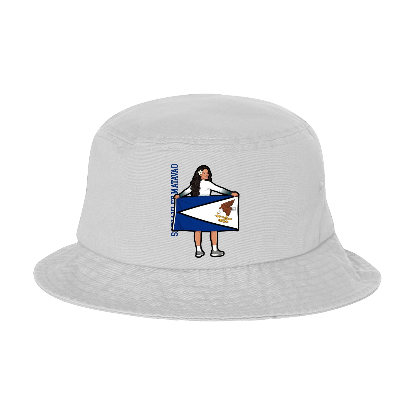 Bucket Cap — Name Vertical in White