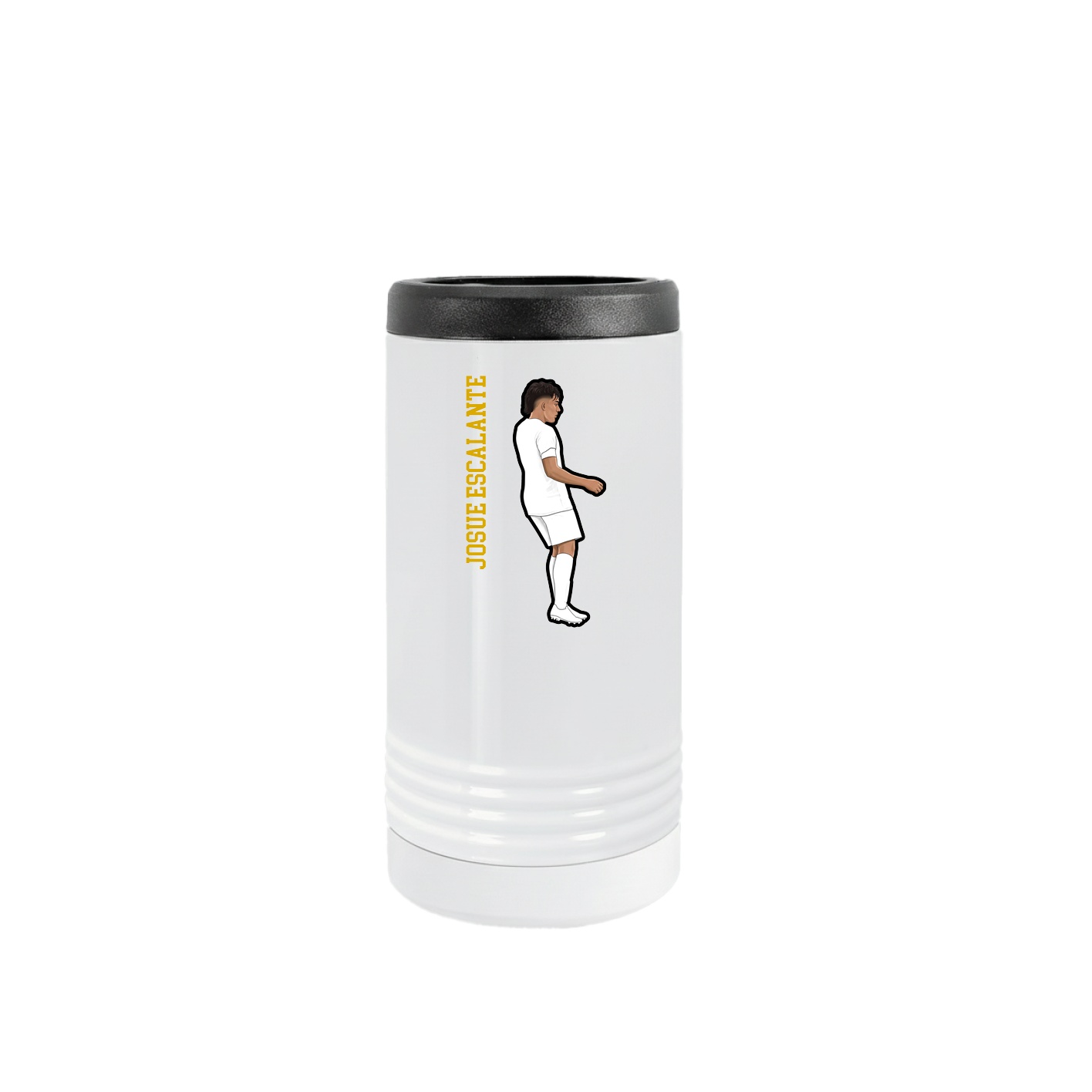 Slim Beverage Holder — Name Vertical in White
