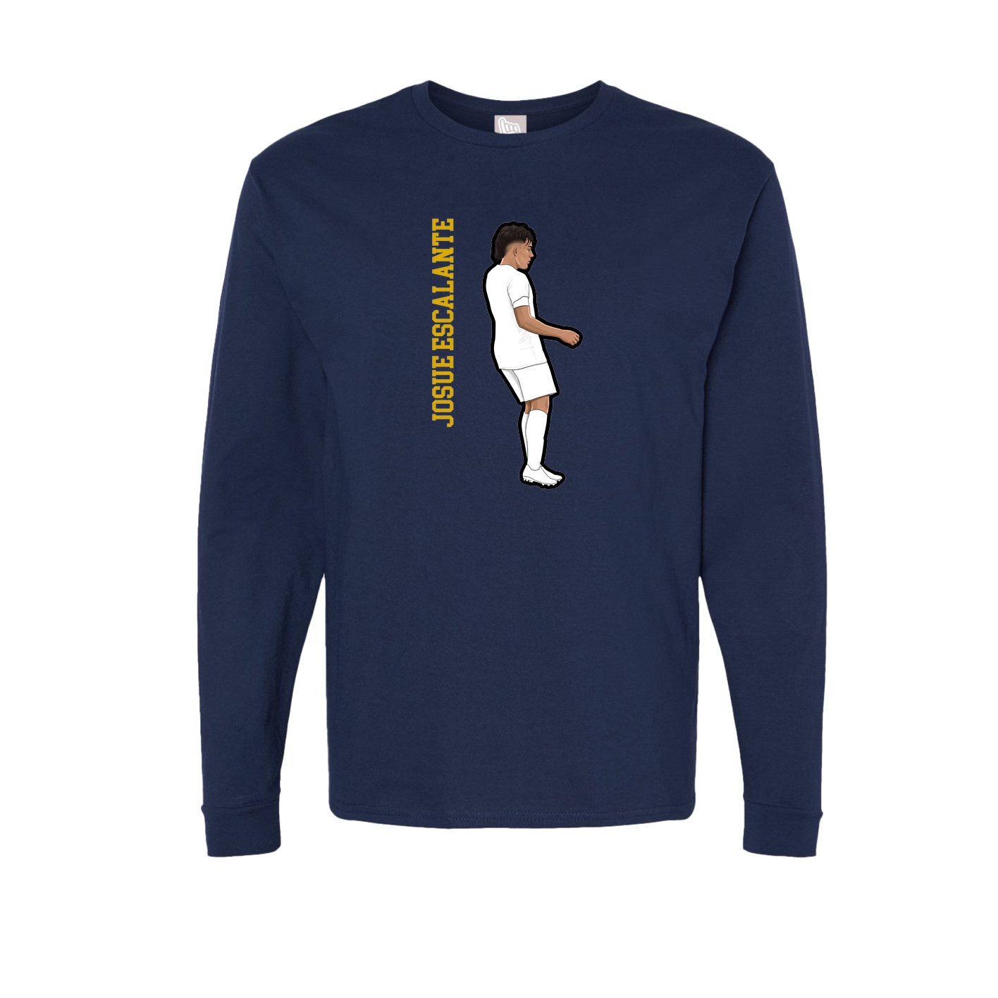 Long Sleeve Tee — Name Vertical in Navy
