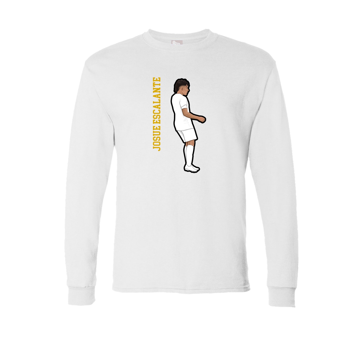 Long Sleeve Tee — Name Vertical in White