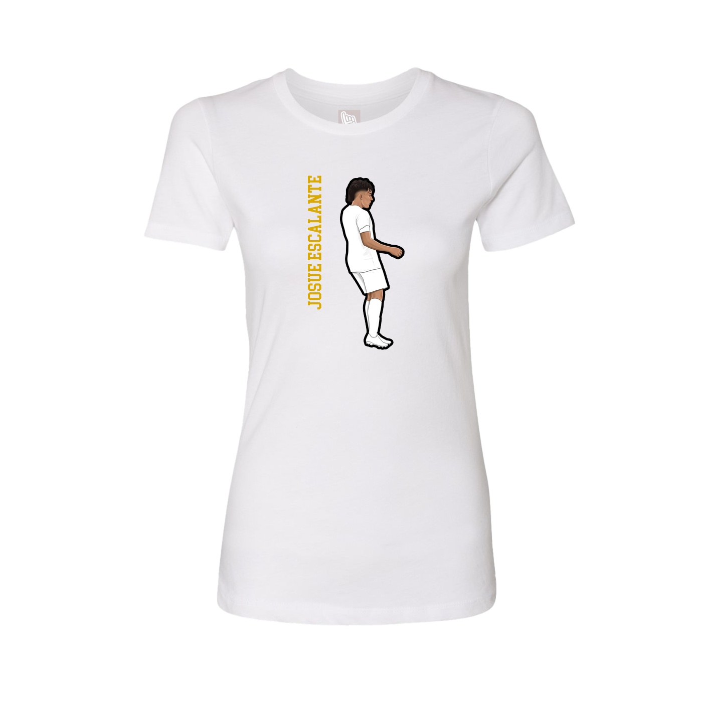 Womens Tee — Name Vertical in White