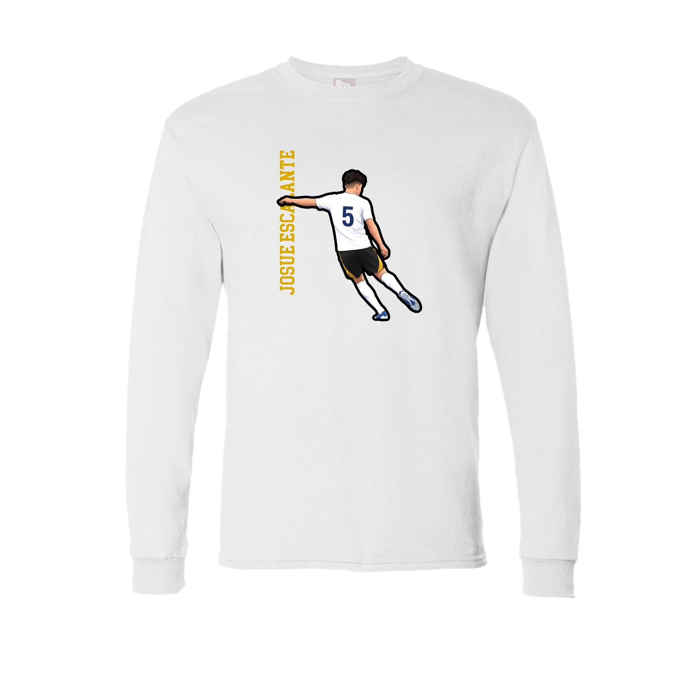 Long Sleeve Tee — Name Vertical in White