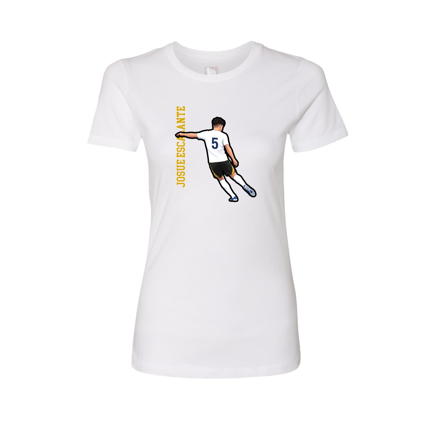 Fitted Women's Tee — Name Vertical in White